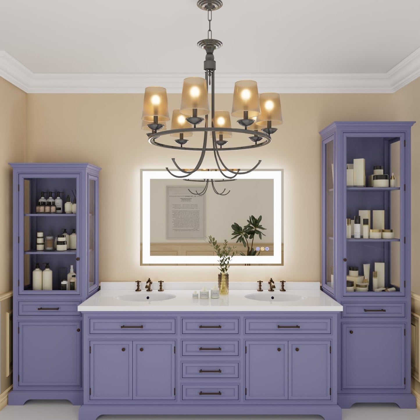 Callsky 32"x 48" LED Mirror for Bathroom, Front and Backlit Wall LED Vanity Mirror with Lights, Controlled Separately, Stepless Dimmable, Anti Fog, Memory LED Bathroom Mirror(UL ETL)