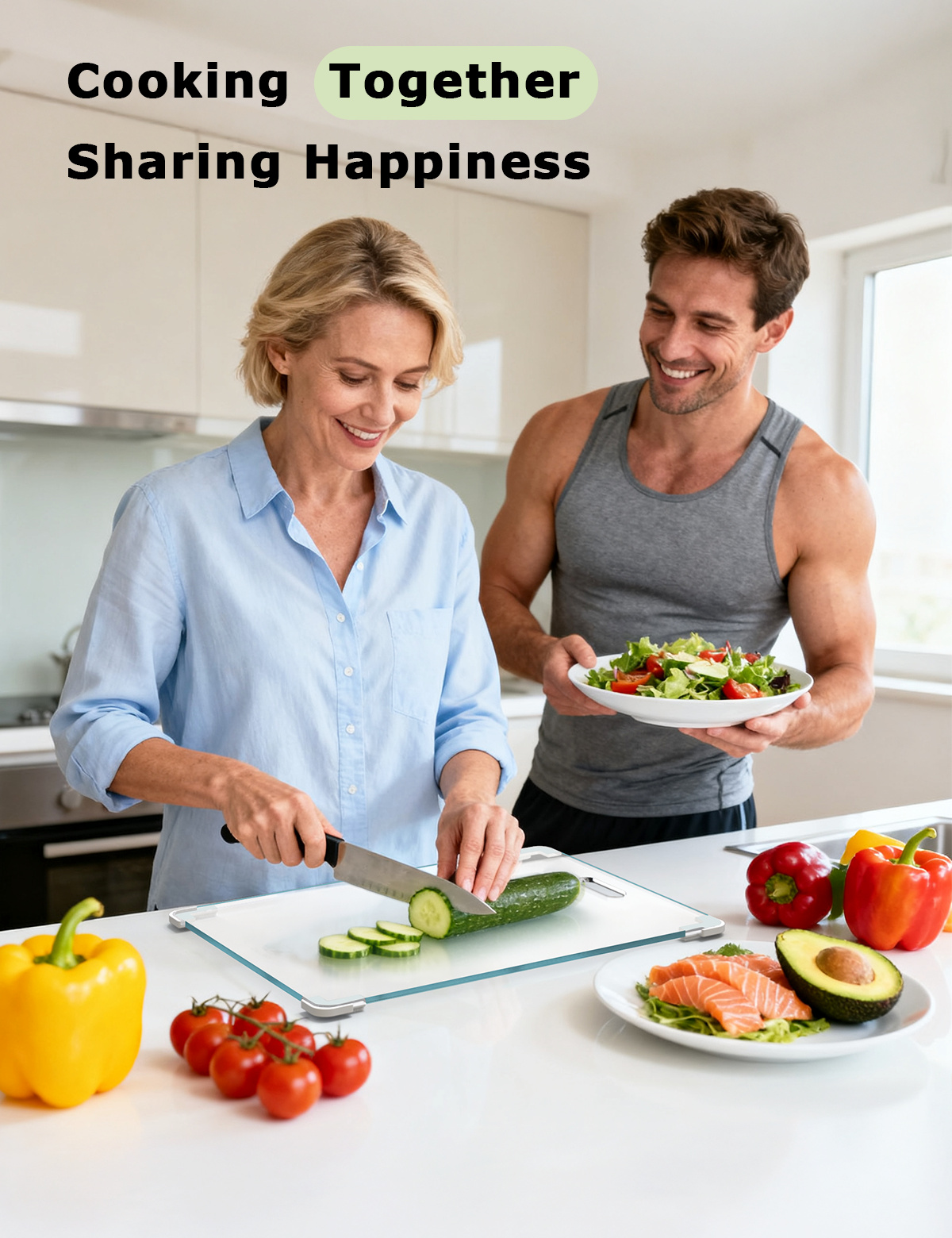 Callsky Glass Cutting Board,16"x12" Non Toxic Tempered Glass Cutting Board for Kitchen with Non-Slip Feet, Dishwasher Safe, Large Chopping Board for Kitchen, House Warming Gift - Transparent